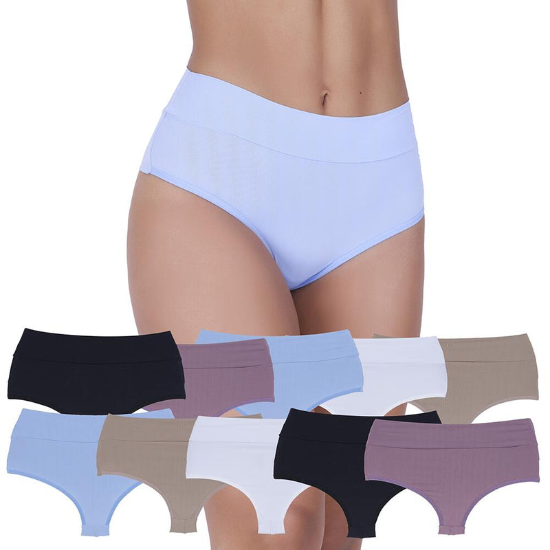 KIT 10 CALCINHAS SUPER CONFORTO FIO DUPLO CONCEPT LINGERIE - MULTICOLORIDO - P