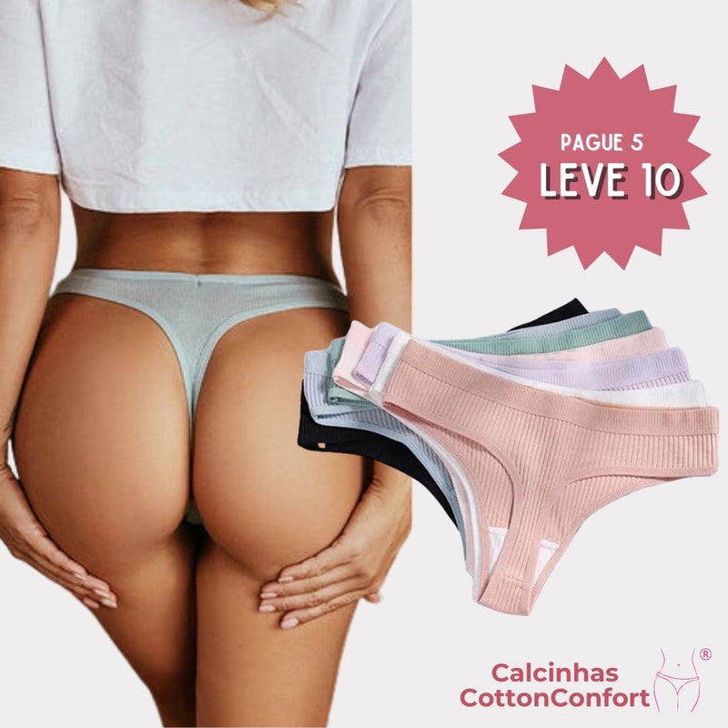 [PROMOÇÃO DE LANÇAMENTO COMPRE 5 LEVE 10] Calcinha CottonConfort® - FRETE GRÁTIS