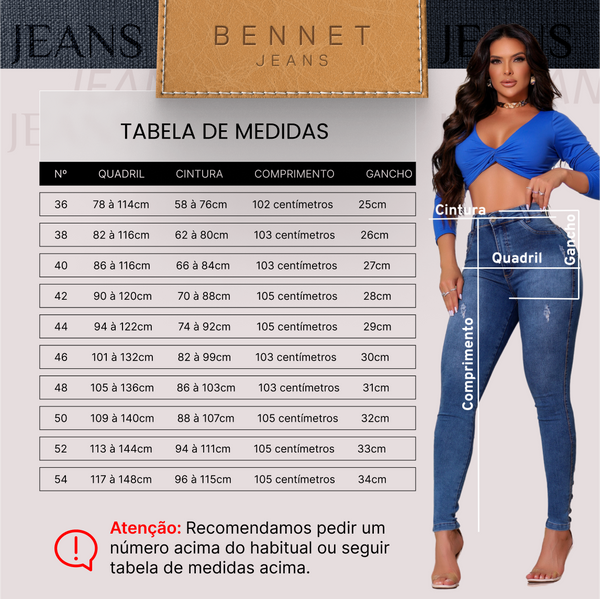 Calça Jeans Skinny Botões na Barra Cintura Alta