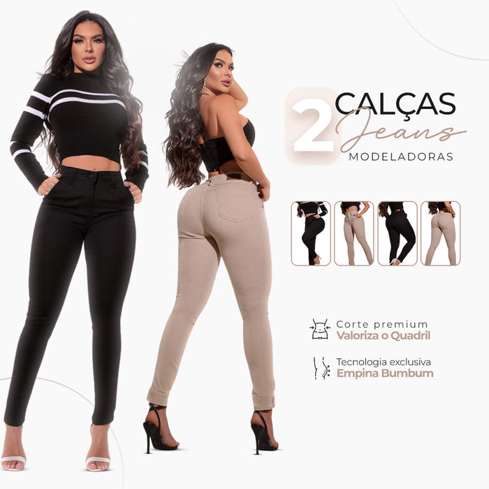 ⚡SOMENTE HOJE⚡ KIT COM 2 CALÇAS JEANS ULTRA MODELADORA [DIRETO DA FÁBRICA]